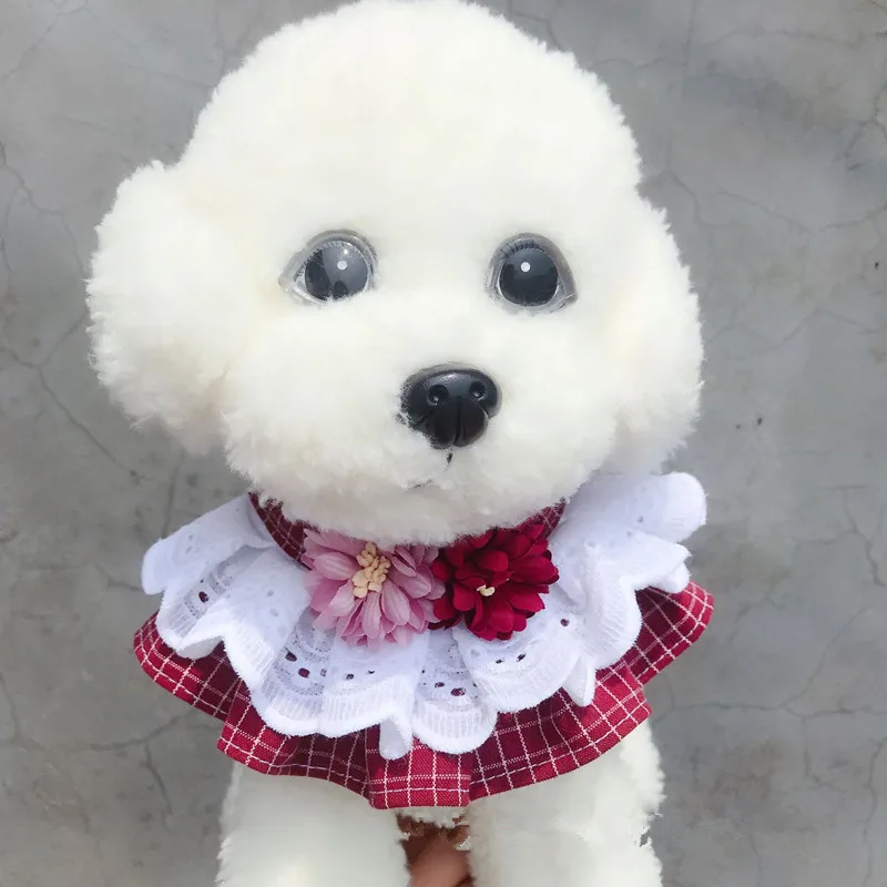 Ошейник для домашних животных модный шейный воротник с милым цветочным кружевом