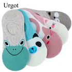 Женские летние хлопковые носки с рисунком лягушки, медведя, ярких цветов