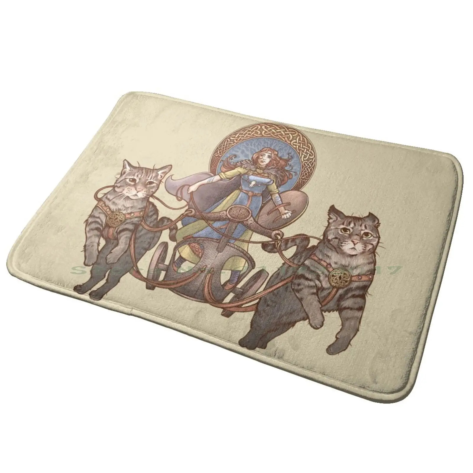 Вождение ее кошки колесница входная дверь коврик для ванной ковер Freyja