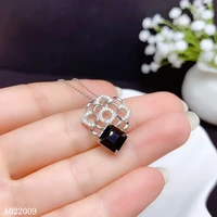 kjjeaxcmy fine jewelry 925 sterling silver inlaid natural black tourmaline luxury girl new pendant necklace support test