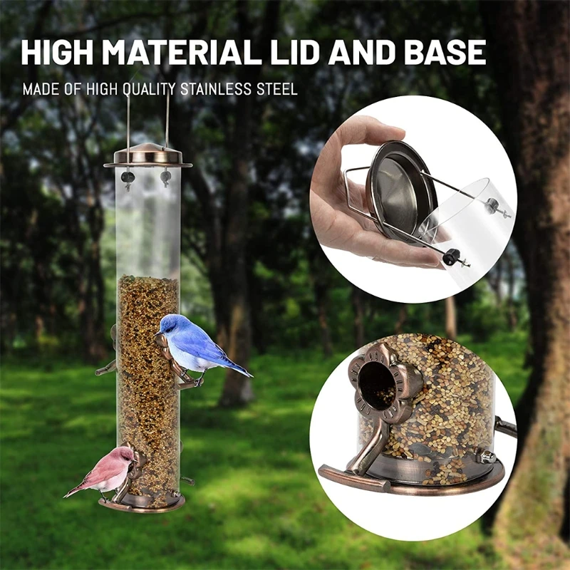 

Кормушка для птиц «Дикая Птица», Классическая Металлическая стальная вешалка для сада, двора, отверстия для кормления, семена в комплект не входят