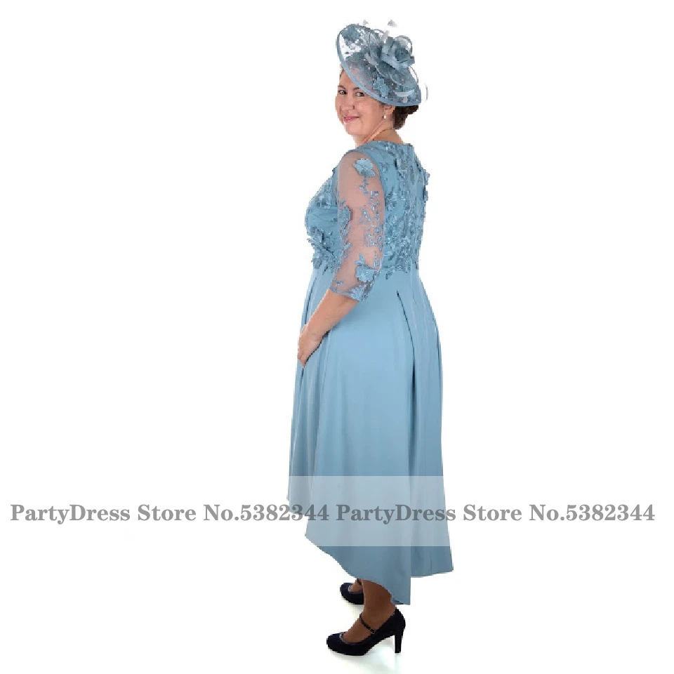 Lakshmigown Plus Size Mother Of The Bride/Groom Dresses for Weddings 2020 Vintage Women Silky Satin Blue Evening Party Dress | Свадьбы и