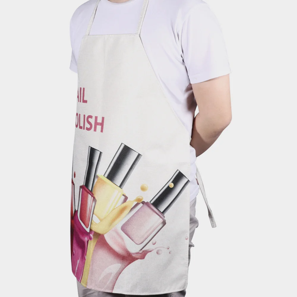 

2pcs Creative Nail Polish Printing Apron Kitchen Cooking Adorable Apron