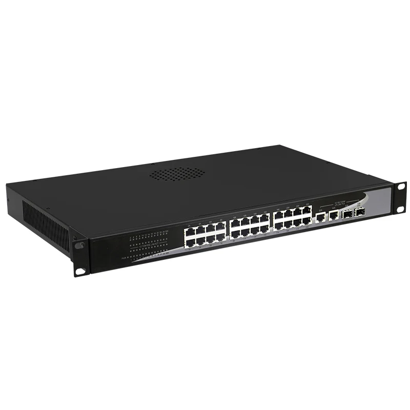 2 гигабитная сеть Uplink Ethernet 24 порта 360 Вт PoE переключатель 1U Монтажная стойка|mount|mount