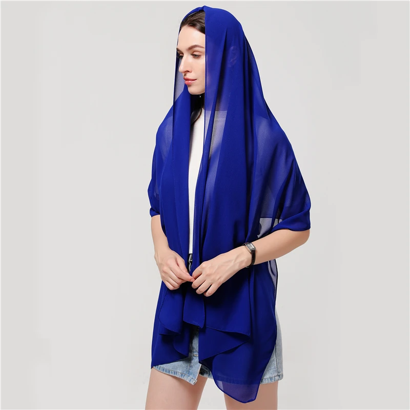 

Vrouwen Sjaal Bubble Chiffon Sjaal Zijde Gevoel Hijab Effen Kleur Sjaals En Wraps Hoofdband Moslim Hijab Sjaals Hals Foulard