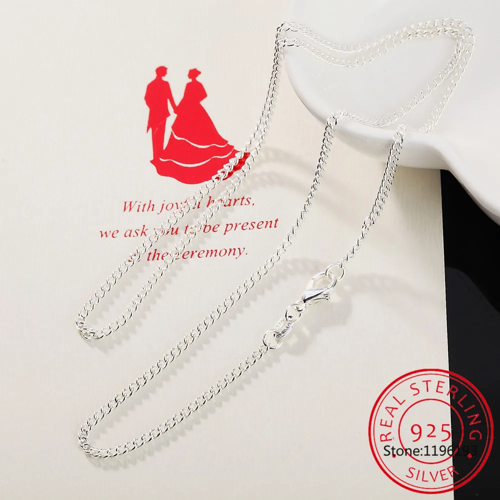 

10 pcs/lot Pure 925 Sterling Silver Charm Link Necklace Side Chains Jewelry With Good Quality Lobster Clasps Set 16-30 Inches