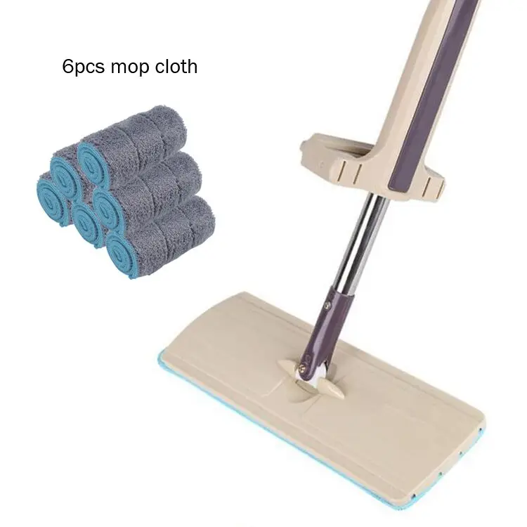 contain 6 mop cloth 360 легкая вращающаяся Швабра для мытья пола, волшебная ткань из микрофибры, плоская Умная Ручка, щетки для вытирания пыли, поворотная головка - Цвет: contain 6 mop cloth