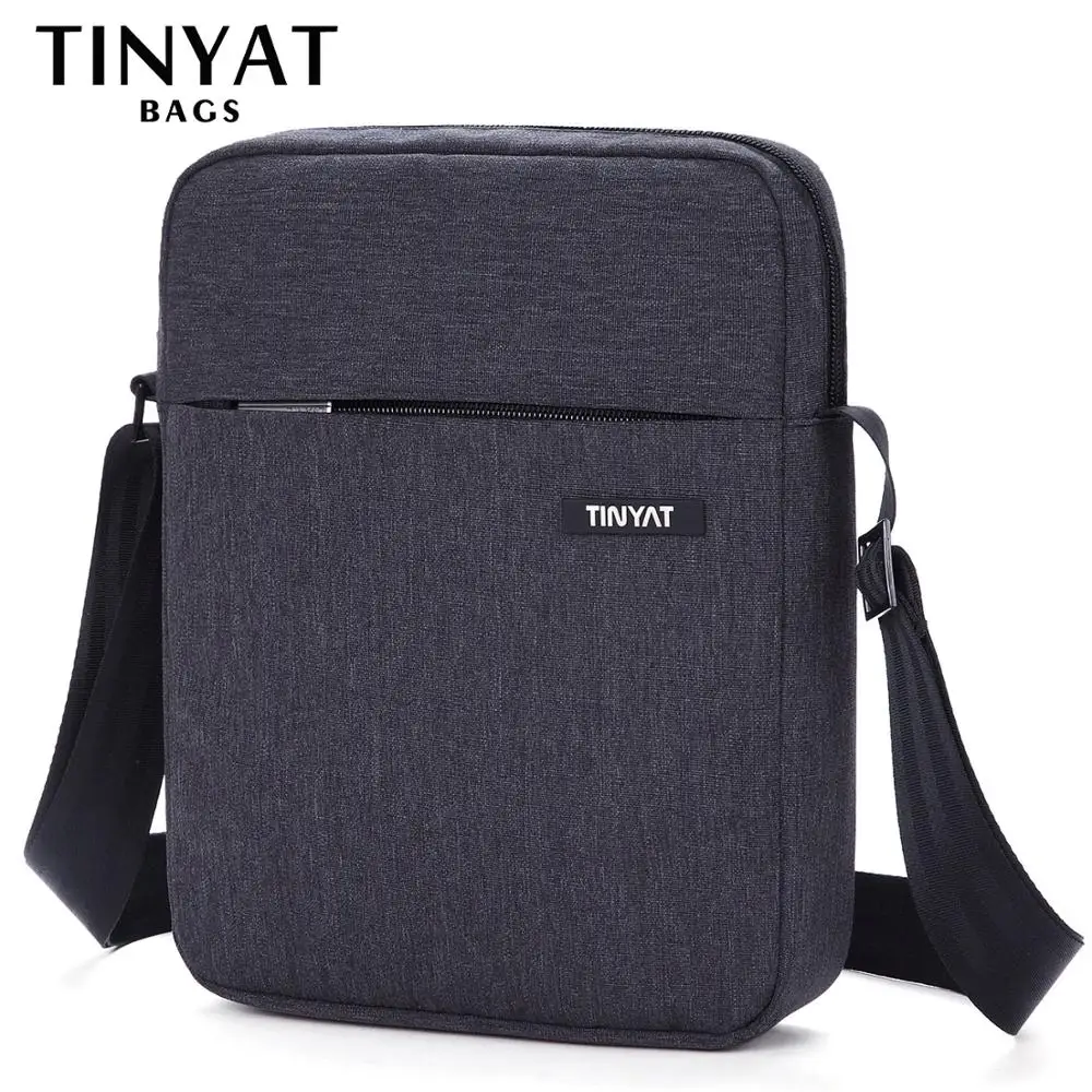 TINYAT Men's Bags Shockproof Men Shoulder bags for 9.7' pad Travel Crossbody Canvas men's Buiness Bag Waterproof | - Фото №1