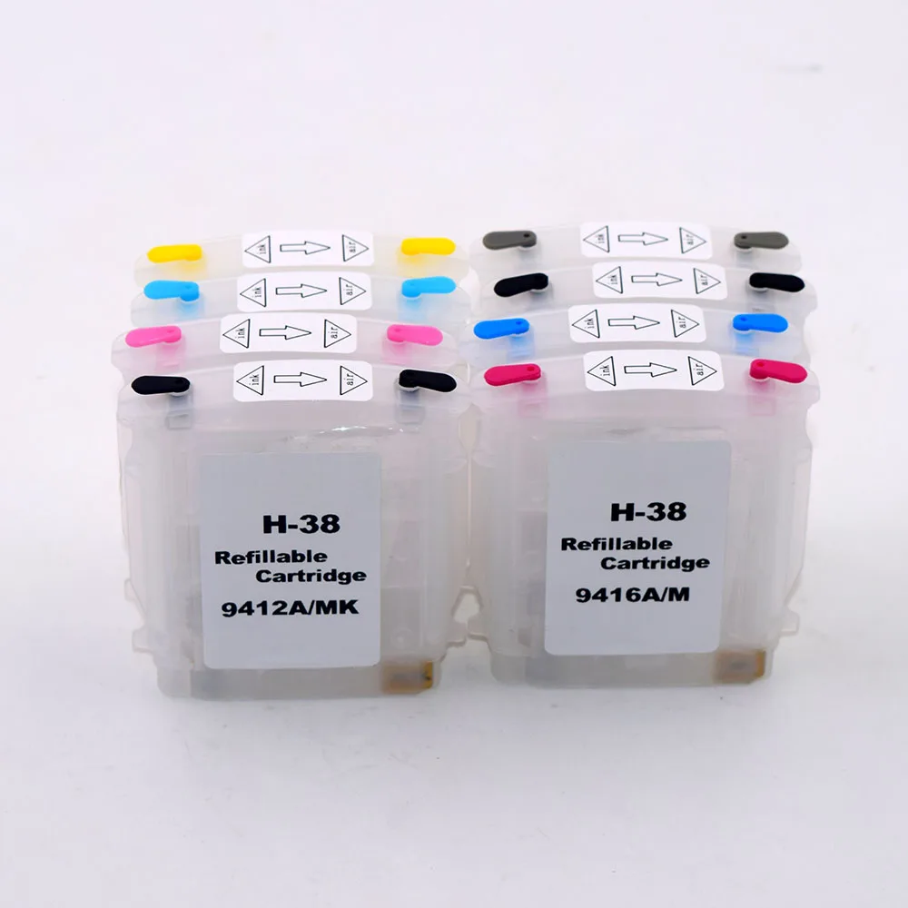 8 цветов 28 мл HP 38 C9412A C9419A многоразовый картридж для Photosmart Pro B9180 B8850 B9100 B9180GP с чипом