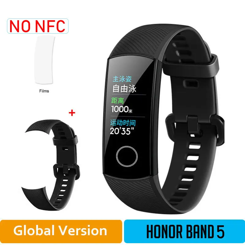 GLBlack5moB Глобальная версия Honor Band 5 браслет с кислородом крови смарт-трекеры активности Bluetooth умный Браслет мониторинг сердечного ритма - Цвет: GLBlack5moB