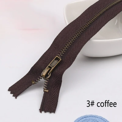 3 coffee 5 шт. Meetee 3#5#20 см закрытые Металлические молнии бронзовые зубы для карманных брюк сумка портной DIY Швейные Инструменты Аксессуары для одежды - Цвет: 3 coffee