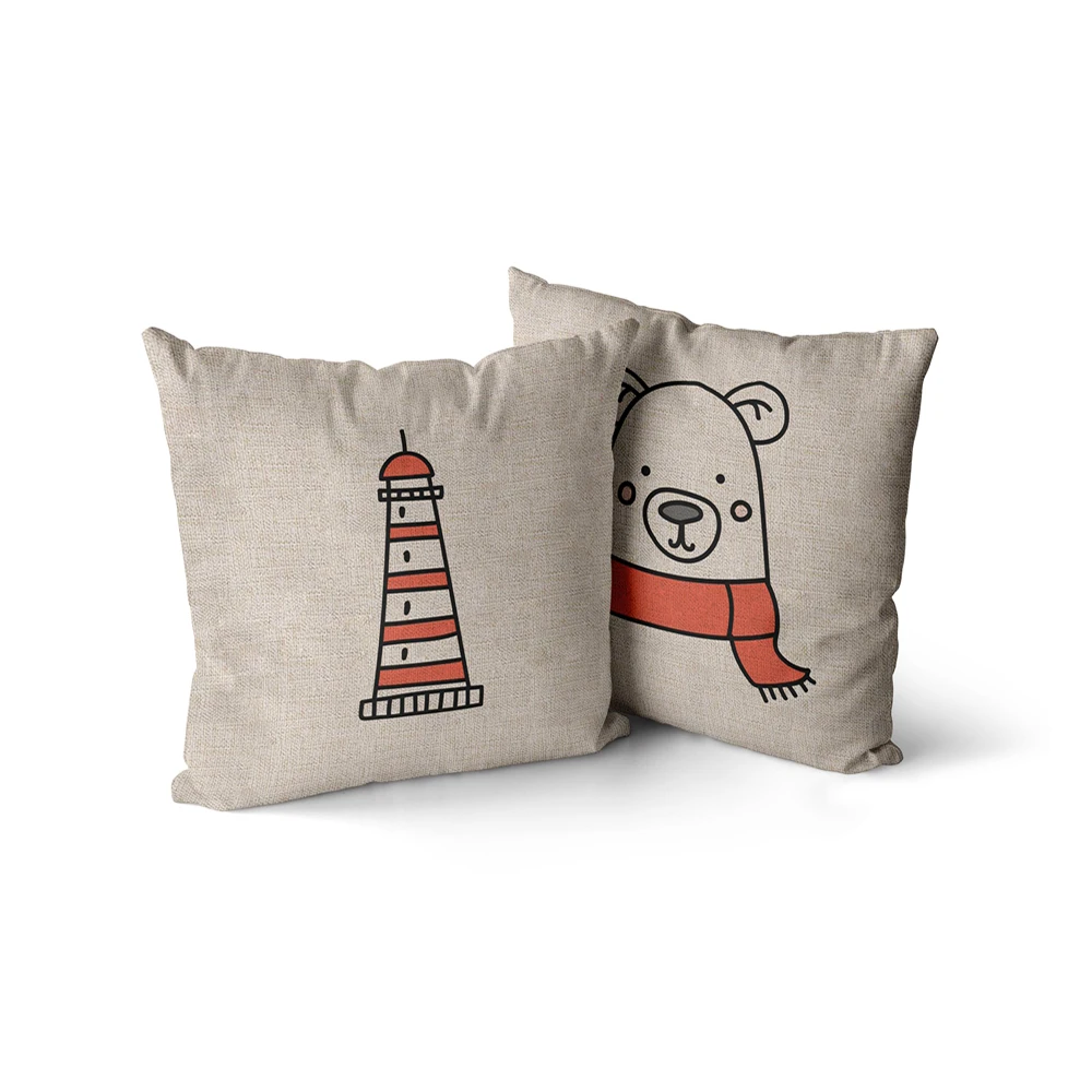 Чехол для подушки забавный чехол аниме животное оранжевая Милая лиса 45*45 40*40