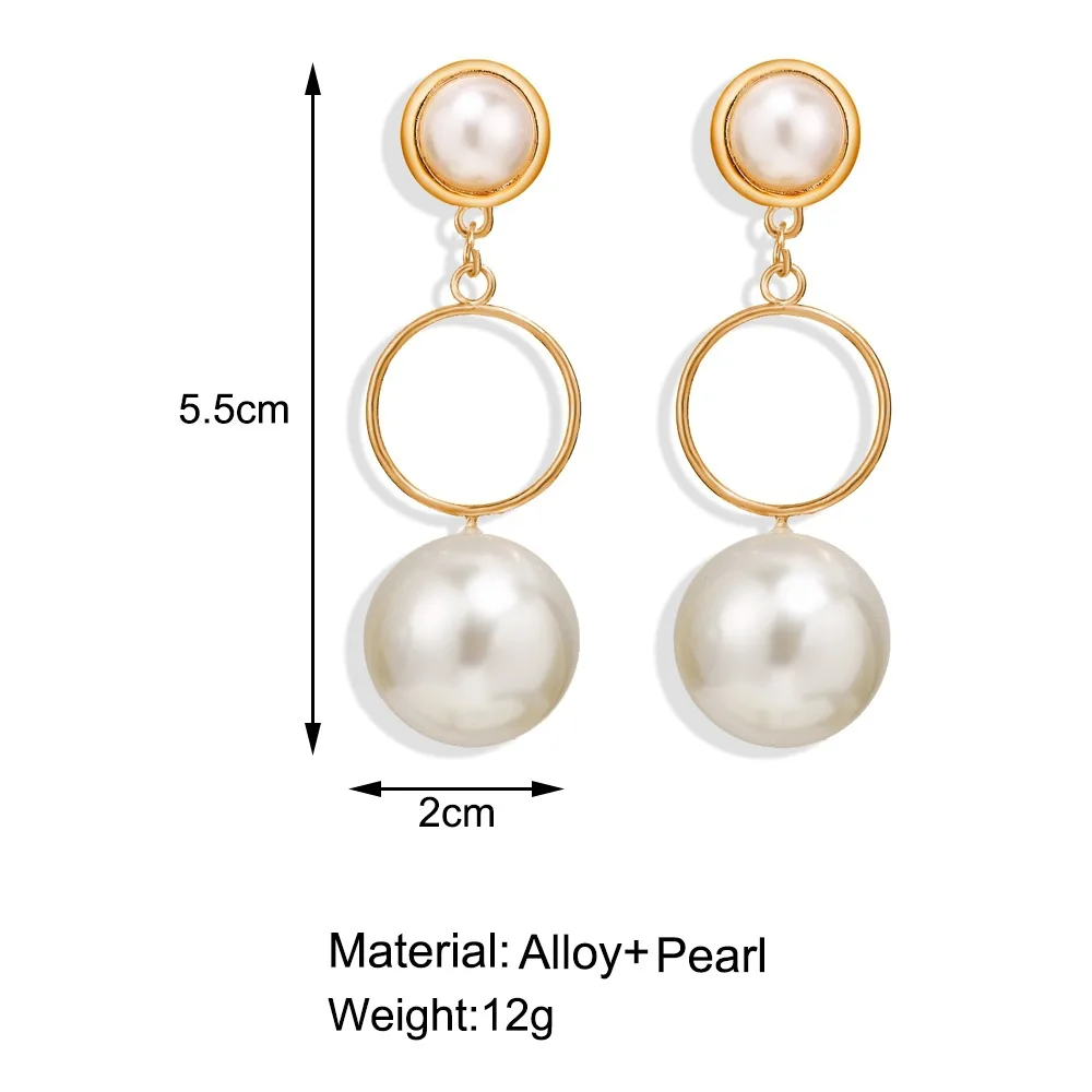 Trendy Elegant Simulated Pearls Long Dangle Earrings For Women Jewelry Pearls String Statement Drop Earrings Wedding Party Gift