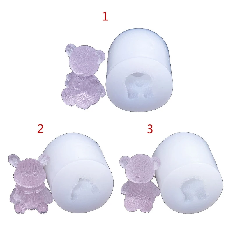 

2022 New 3D Three-dimensional Bear Shape Epoxy Glue Silicone Mold Table Soft Ceramic Plaster Ornament Diy Crafts Decorations