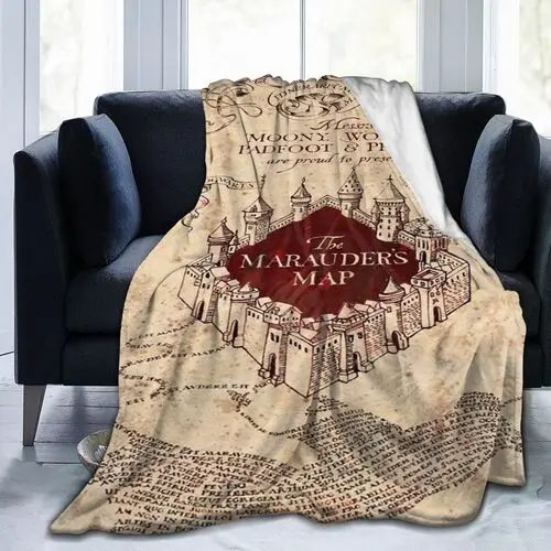 Ai Weier Extra Soft I Like Exercise Marauders Map Throw Blankets, Sherpa Flannel Travel Blanket Throw Wearable Blankets, Large