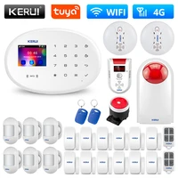 kerui w20 4g wifi gsm tuya smart home security alarm system 2 4 inch tft touch panel app control burglar smoke detector