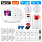 KERUI W20 4G Wi-Fi GSM Tuya умная домашняя система охранной сигнализации 2,4 дюймов TFT сенсорная панель приложение управление охранный детектор дыма