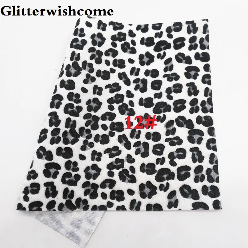 12 Glitterwishcome 21X29 см A4 размер винил для бантов с леопардовым принтом на лошадином меховые листы для бантов, GM216A - Цвет: 12