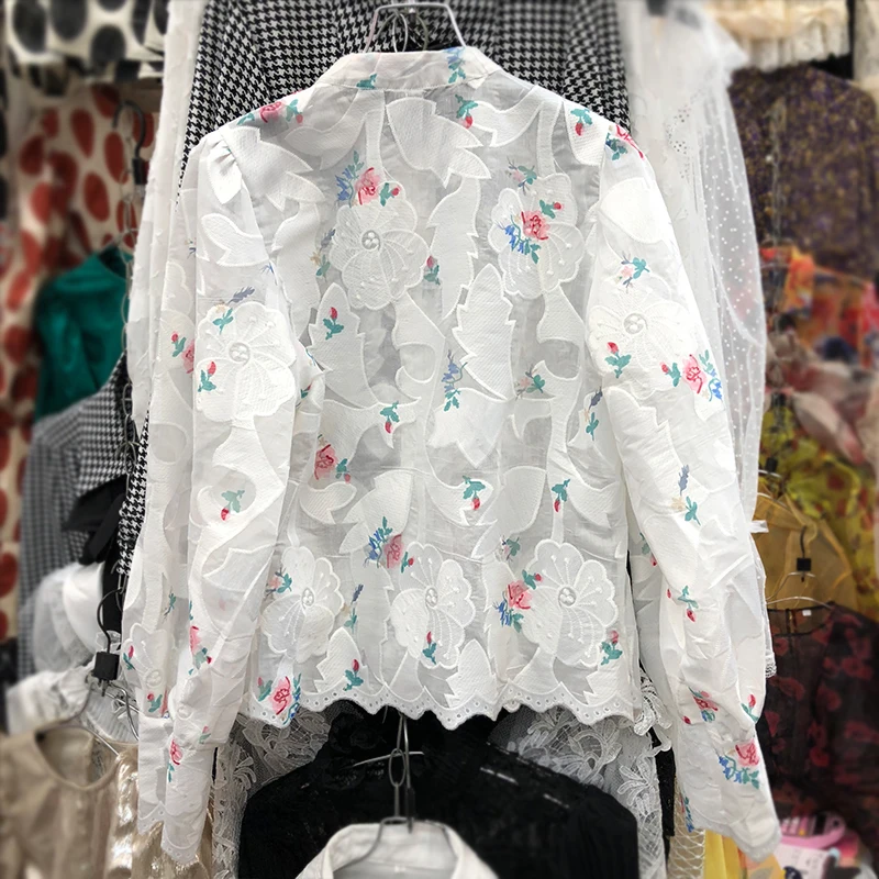 Женская блузка белого и розового цвета весна-лето 2020 новые национальные