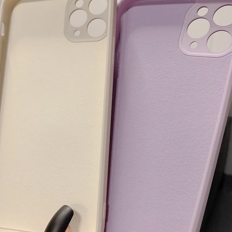 INS Korea heart phone case for iphone 11 Pro Max 7 8 plus cover purple soft silicone for iphone X XR XS MAX 12 13 PROMAX MINI