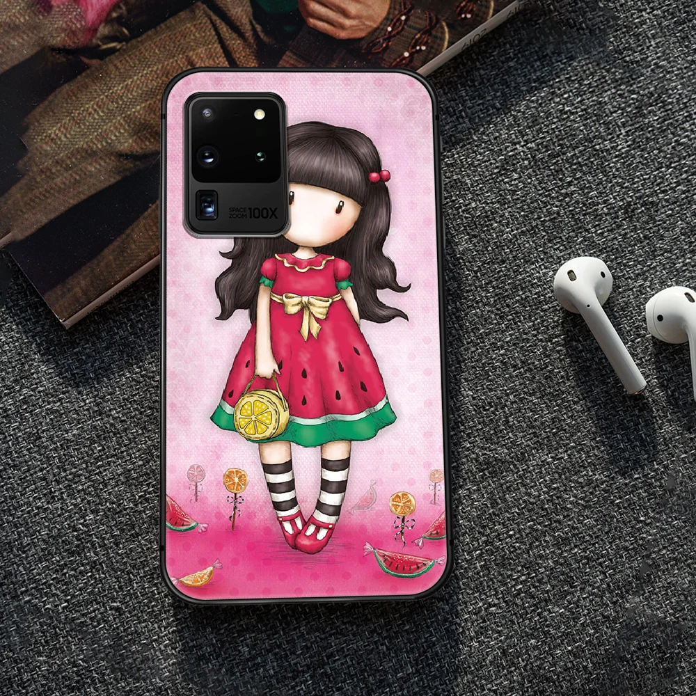 

Santoro Gorjuss Phone Case Cover Hull For Samsung Galaxy S 6 7 8 9 10 e 20 edge uitra Note 8 9 10 plus black cover soft prime