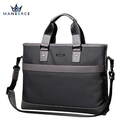 MANBERCE новый мужской портфель Холщовая Сумка для компьютера Горизонтальная Модная