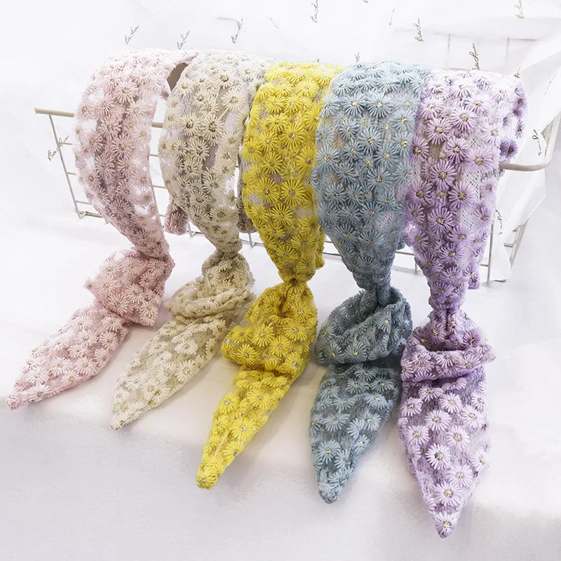 

Korea Lace Flower Crown Head Band Hair Accessories lovely Embroidery Headband for Grils Hair Band Hair Bow Princess 4