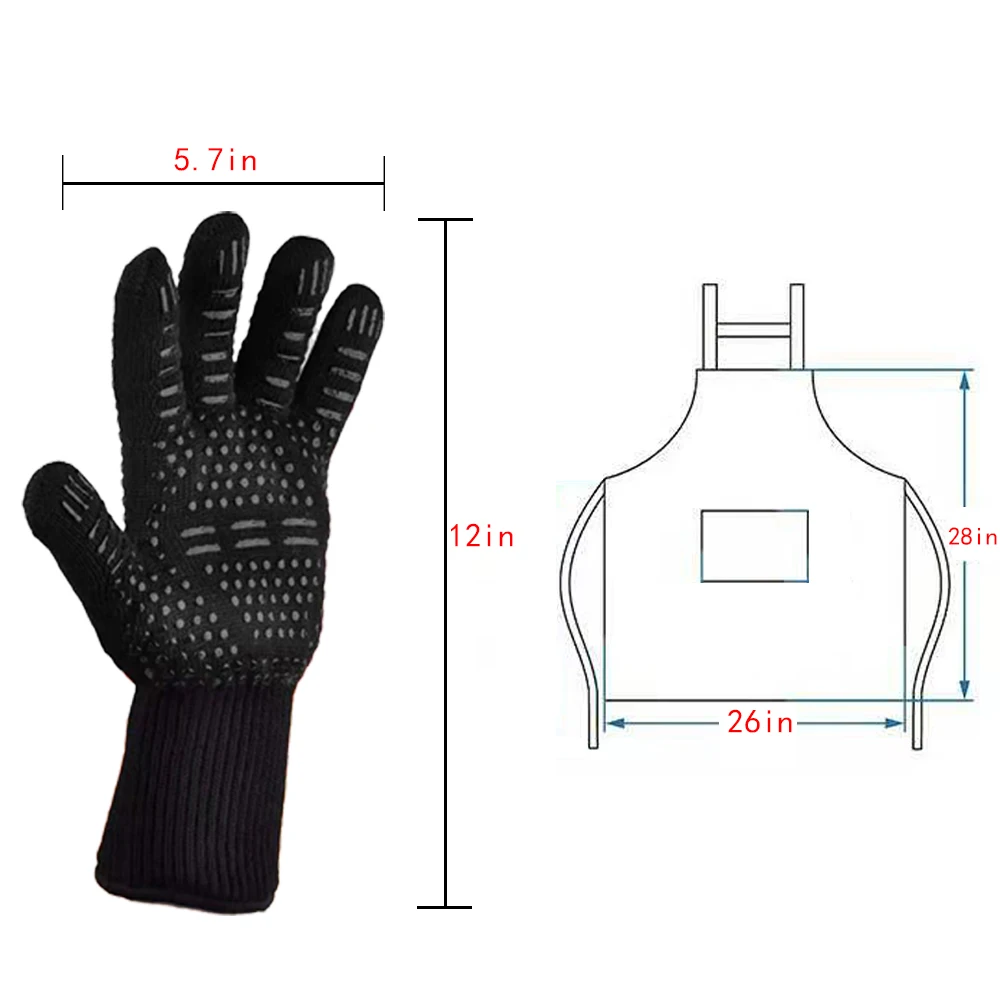 

oven gloves 800 heat-resistant thickened, silicone oven gloves \ grill gloves / heat-resistant gloves/ black oven gloves / heat