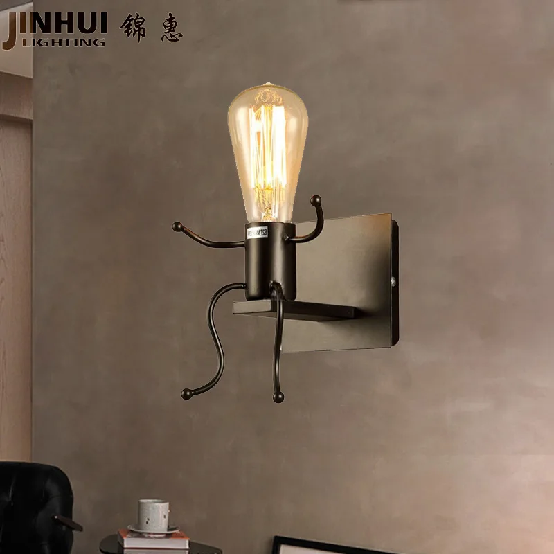 

Industrial Wind iron wall lamp designer personalized Creative Corridor villain robot wall lamp