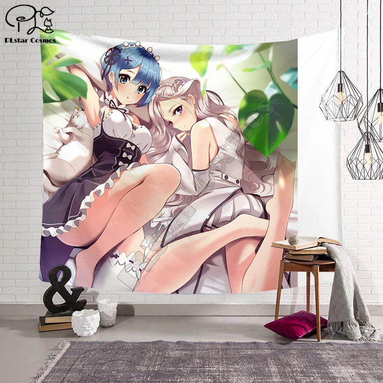 

Plstar Cosmos Sexy Rem Anime Blanket Tapestry 3D Printed Tapestrying Rectangular Home Decor Wall Hanging
