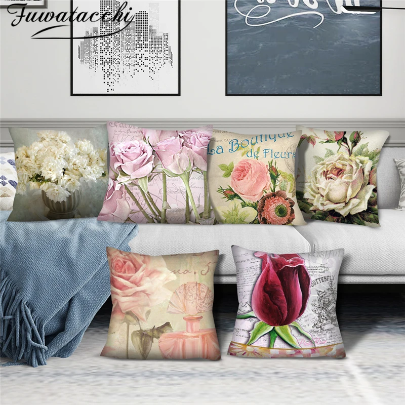 Чехол для подушки Fuwatacchi с цветочным принтом чехол цветущим постером фото