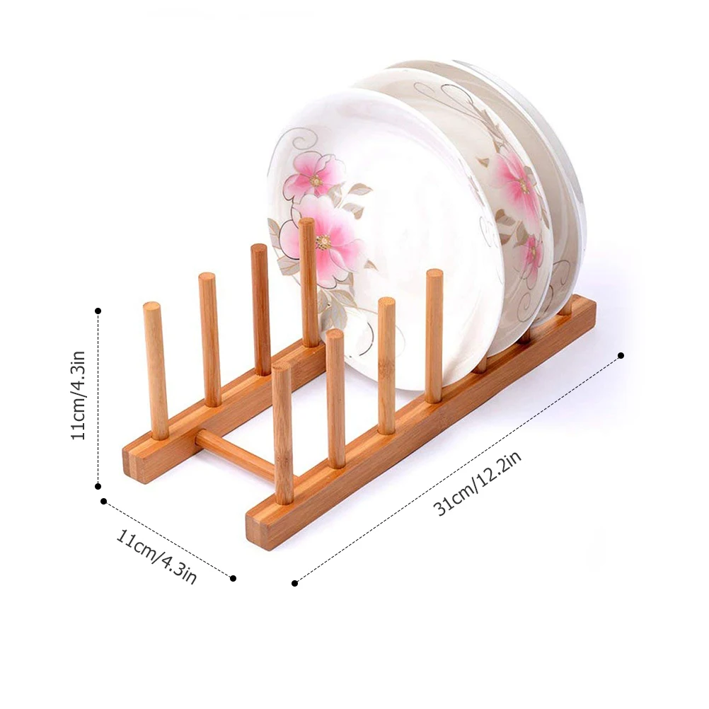 Деревянный стеллаж для горшков крышка миска посуды чашка сушилка тарелок