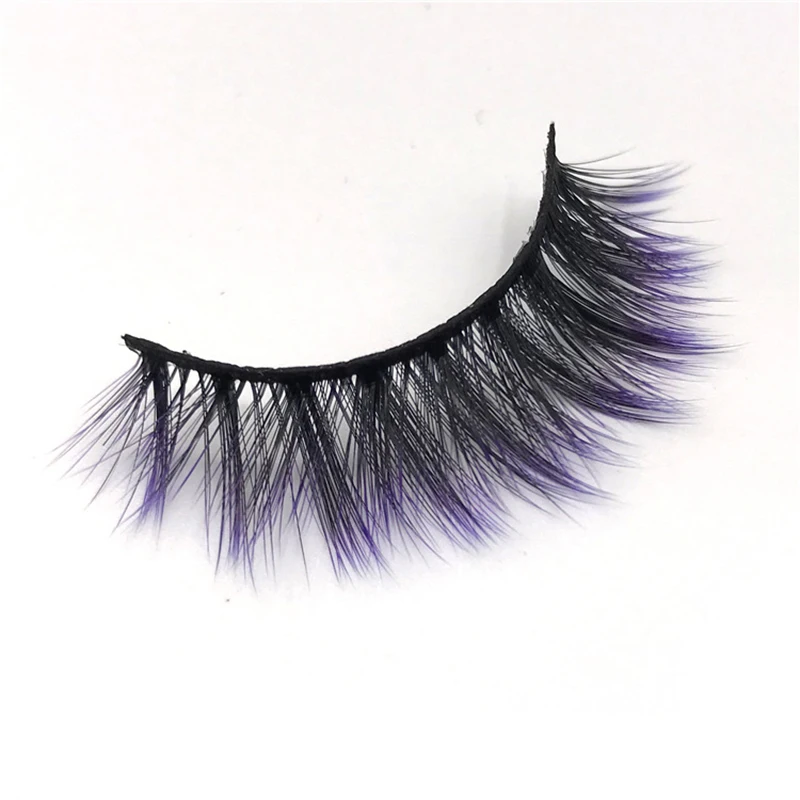 

New 3D Faux Mink Color Lashes Wholesale Natural Long Fluffy Individual Dramatic Colorful False Eyelashes Makeup Extension Tools