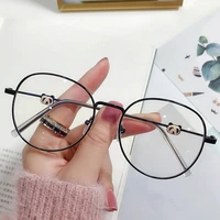 2021 new fashion anti blue light women eyewear retro myopia transparent eyeglasses frame trend optics computer eye glasses
