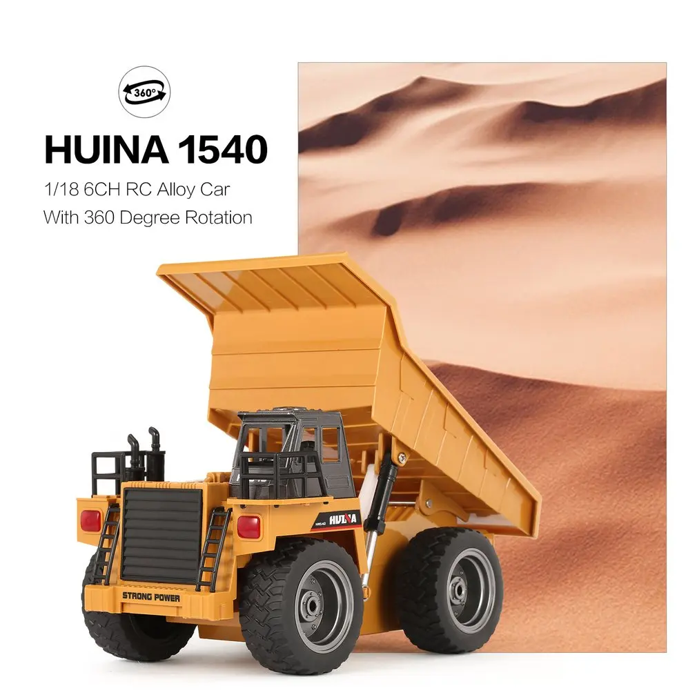 HUINA 1540 1:18 2 4G 6CH RC сплав самосвал усиленный вращающийся экскаватор инженерный