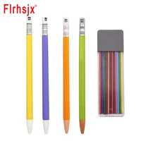12pcs fabric marker chalk refiils reusable tailors chalk pencil set pen holder and pencil lead for fabric marking sewing tools
