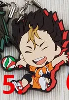 5 Горячий Аниме Haikyuu резиновый брелок для ключей ремешки редкий косплей подарок - Цвет: 5