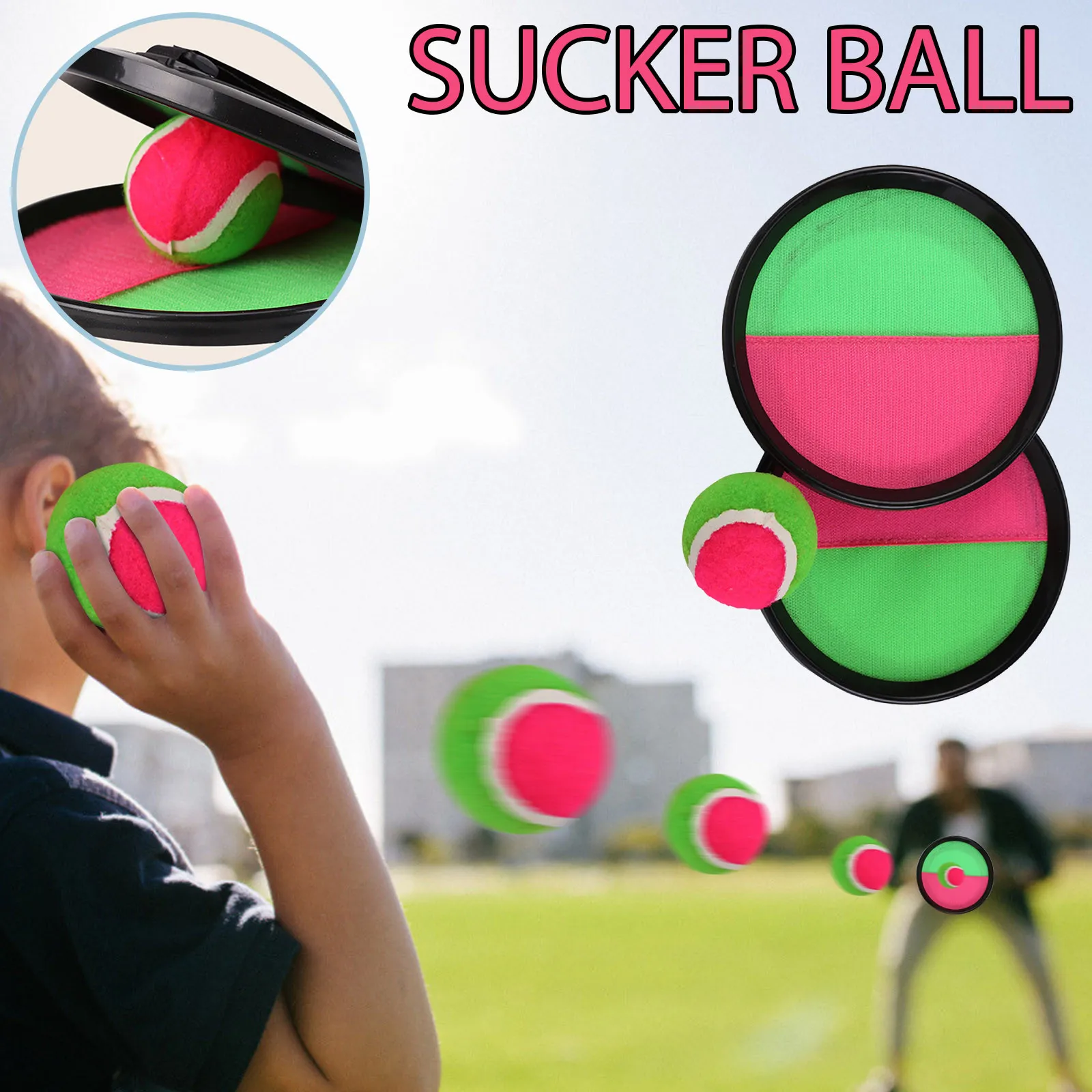 

Parent-child Interactive Sports Toys Sticky Racket Sticky Ball Throwing And Catching Suction Cup Child Parent-child Toy Tennis