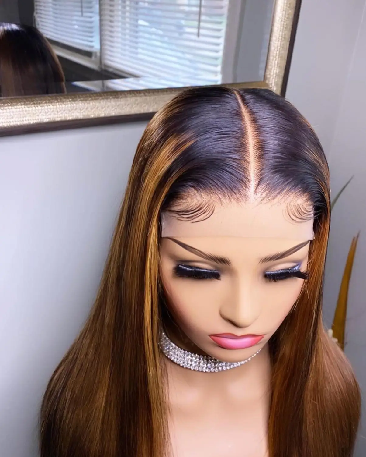 ALICROWN 250% Density Ombre Lace Front Human Hair Wigs With Baby Pre Plucked 360 Frontal For Women | Шиньоны и парики