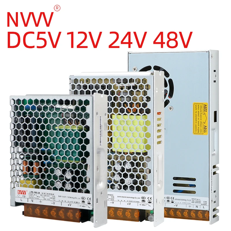 NVVV 110 В/220 В до 12 в 24 В светодиодный импульсный источник питания/Светодиодная лампа с адаптером питания переменного/постоянного тока Новая серия LRS
