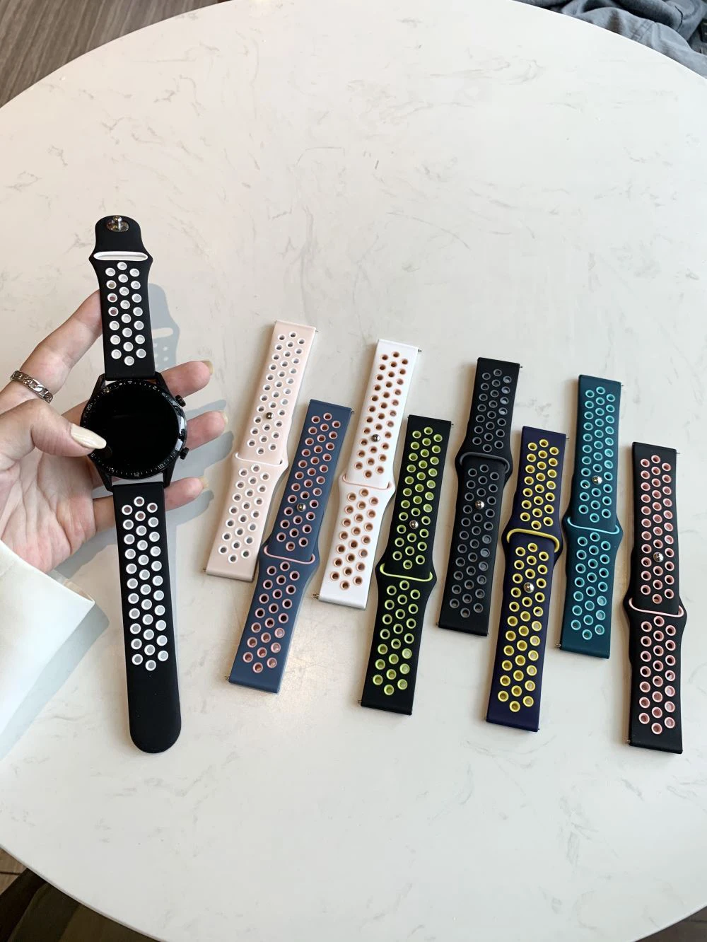 Силиконовый ремешок для samsung galaxy watch 4/classic/46 мм/42 мм/active 2/3 Gear S3 Frontier 22 мм Huawei GT-2-2e-3-Pro