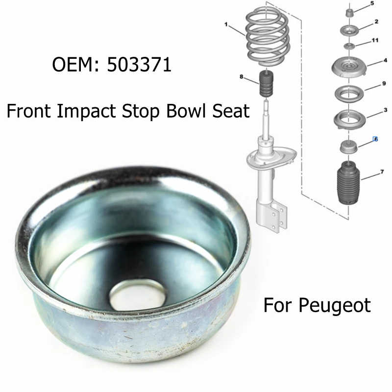 

503371 Car Accessories Front Impact Stop Bowl Seat For Peugeot 307 408 3008 408 RCZ Auto Replacement PartsSuspension Stop