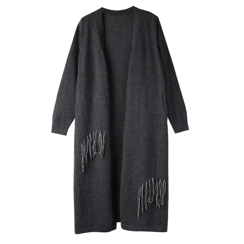 

Women Autumn Winter Long Cardigans Sweater Solid Long Sleeve Loose Women's Knitted Cardigan Sweaters Oversize Female Clothing