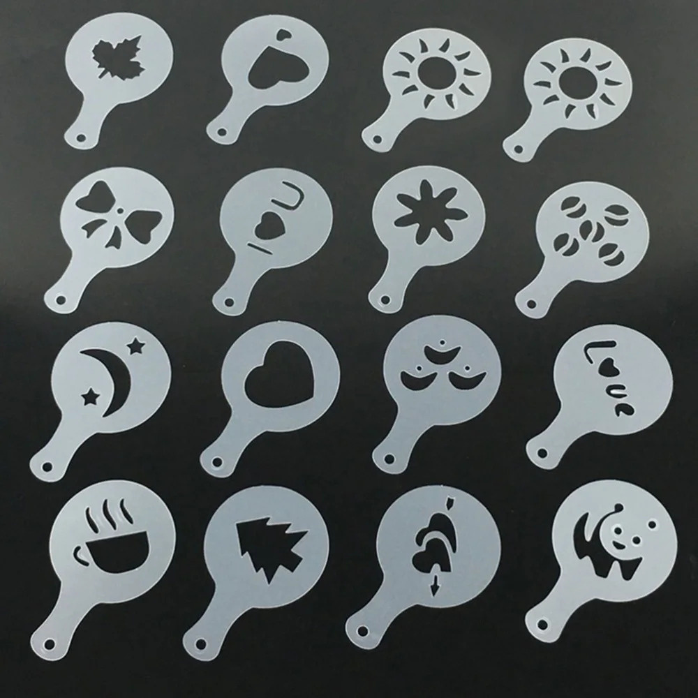

80 Pcs Painting Templates Cake Stencils Coffee Templates (White)