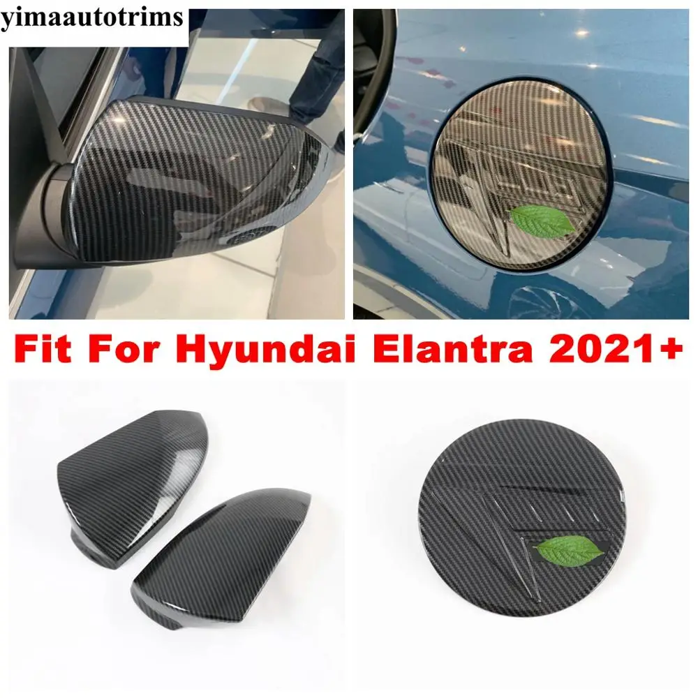 

Rearview Mirror / Fuel Tank Cap Gas Box Cover Trim ABS Chrome / Carbon Fiber Exterior Refit Kit For Hyundai Elantra 2021 2022
