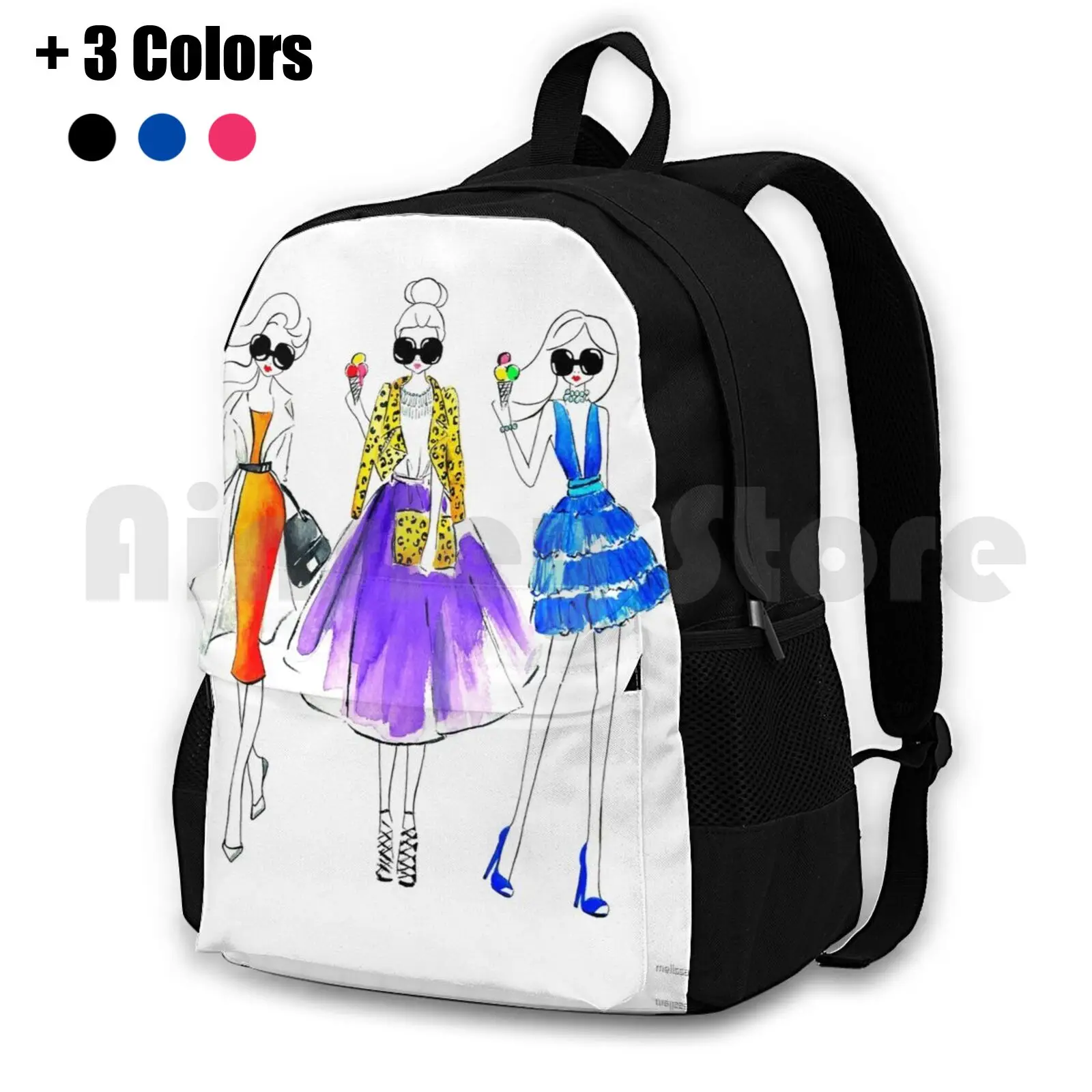 

Italian Gelato Outdoor Hiking Backpack Riding Climbing Sports Bag New Fashion Fashion Art Fashion Illustration Shopping Girls