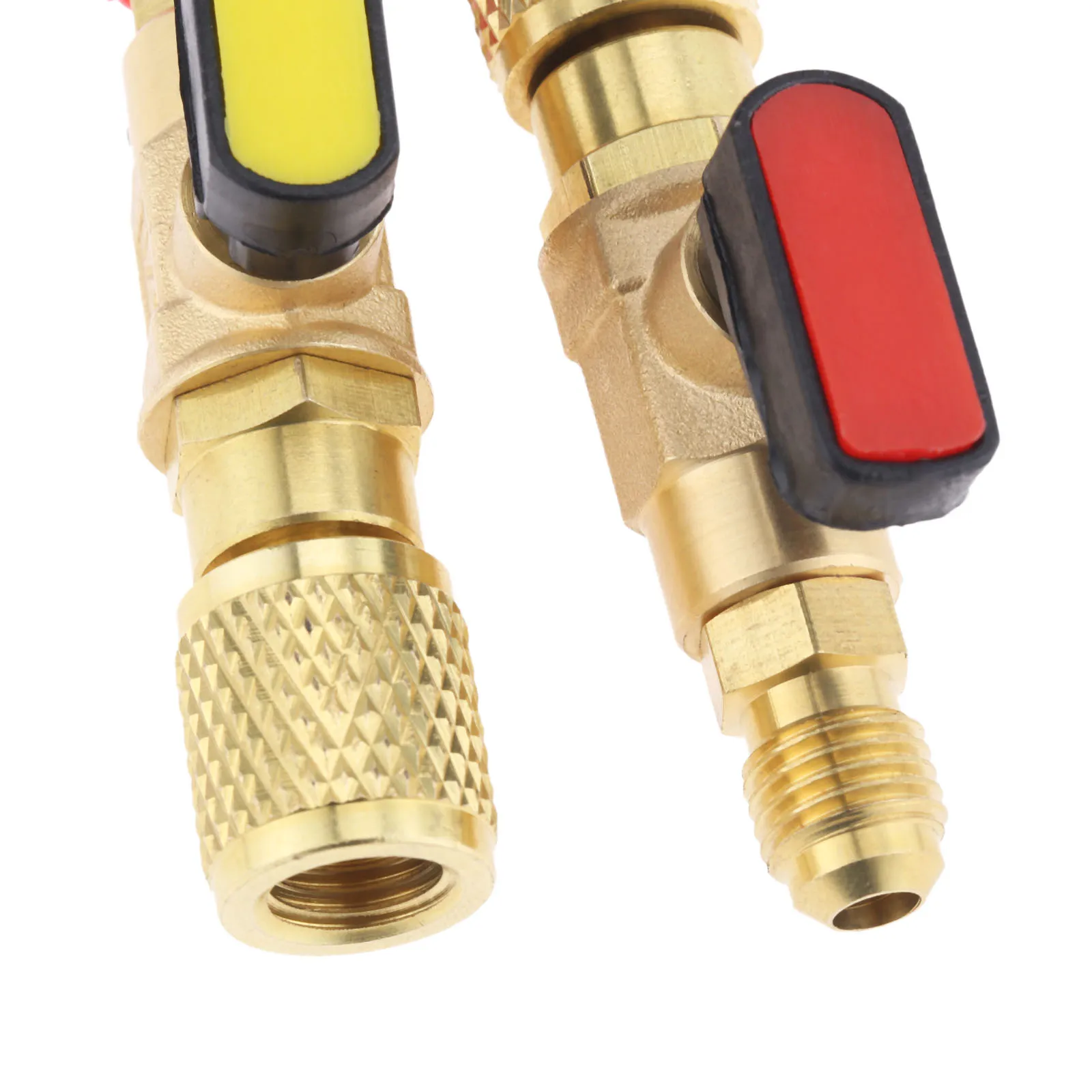 Yetaha 3 шт. прямой и ручной запорный клапан 1/4 &quotSAE Male 5/16&quot SAE Female для R22 R12 R410a