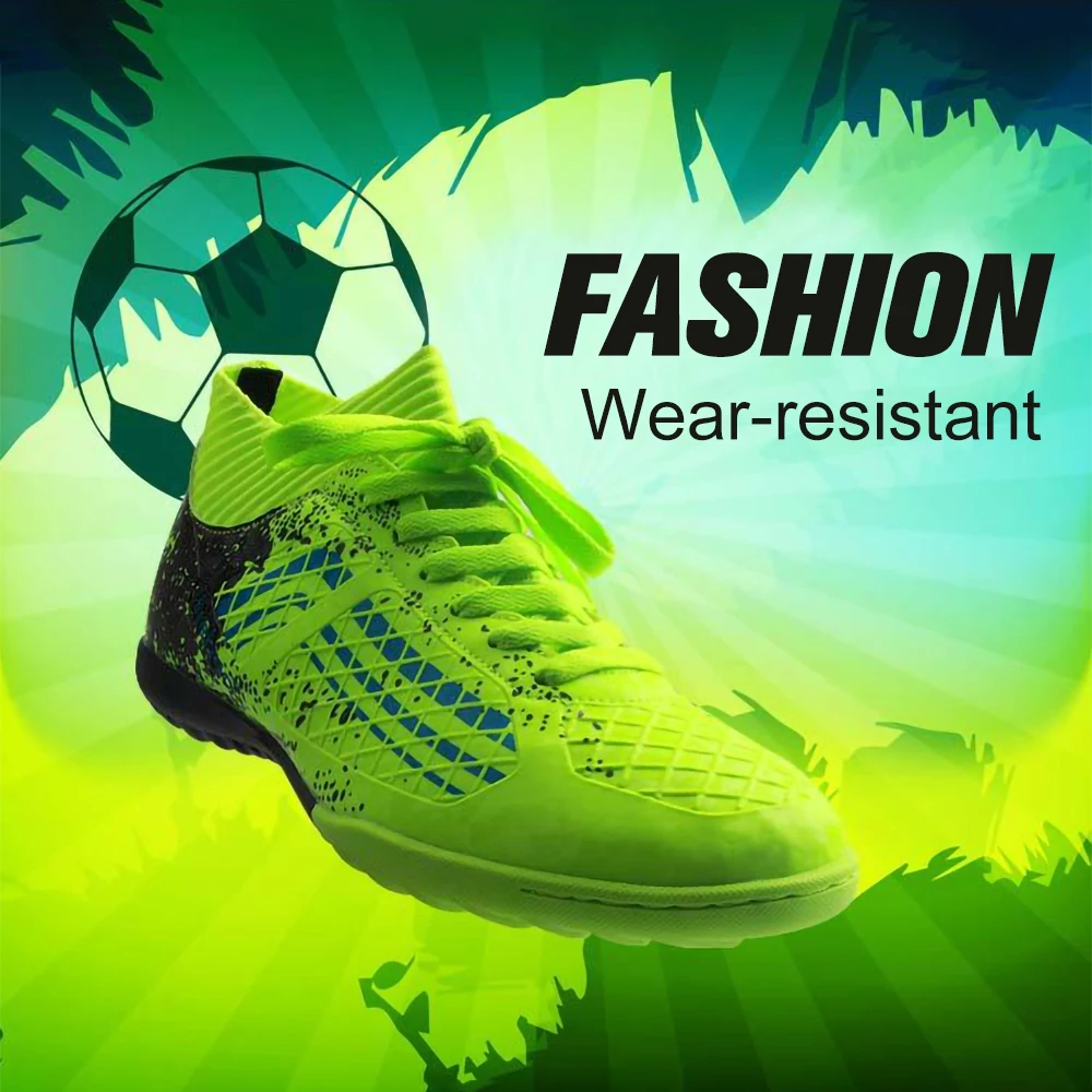 TIEBAO Men Football Shoes Rubber Outsole Chuteira Futebol 3D PVC Upper Football Boots Sports Training Soccer Shoes Ankle Protect