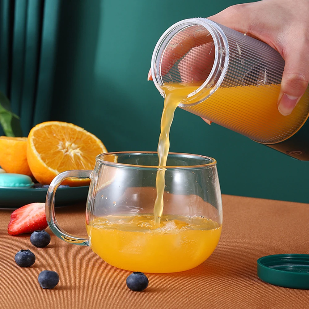 

350ML Electric Juicer Portable Smoothie Blender Cup Mini Blenders USB Wireless Press Charging Manual Juicers Cup