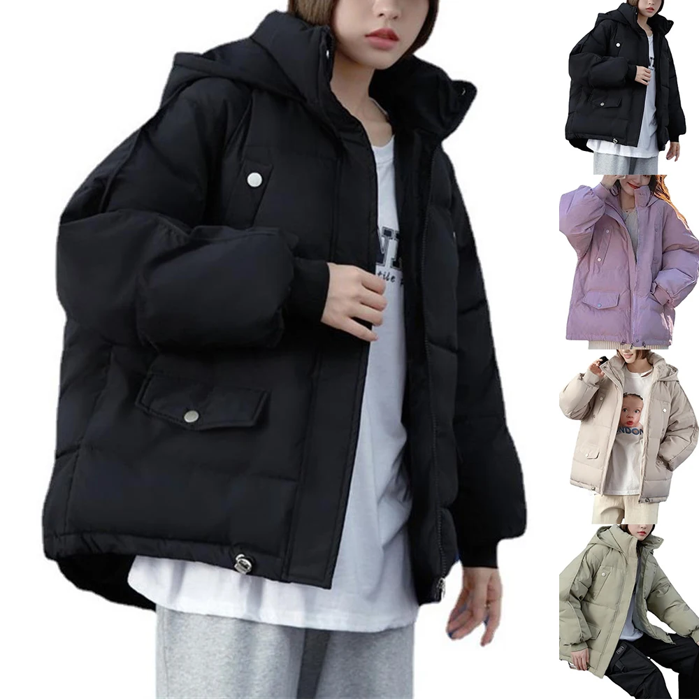 

Ladies Cagoul Rain Jacket Casual Kagoul Hooded Plain Wearing Showerproof Parka Women Winter Outwearing Warm Coat Clothes Suit